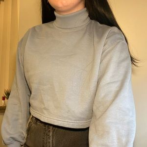 pale blue turtle neck